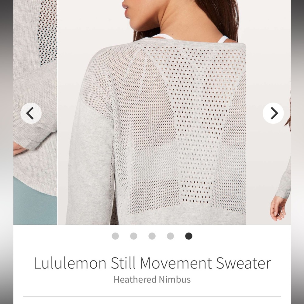 Lululemon Still Movement Sweater Size 6, Gray